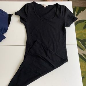 Cute short sleeve black mini dress